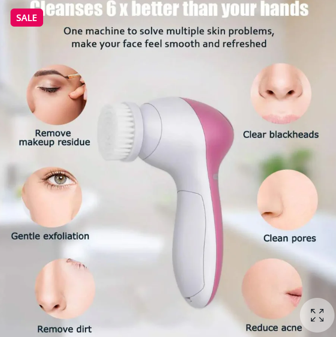Mega Sale Offer - Imported 5 in 1 Beauty Care Massager Cell Operated Trendy & Luxurious